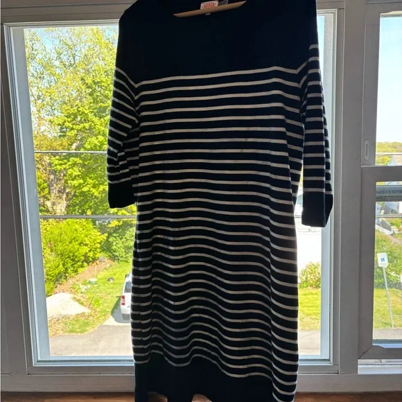 Amour Lux Cotton Navy Striped Sailor Dress French Classic Preppy YachtStyle - Picture 6 of 12